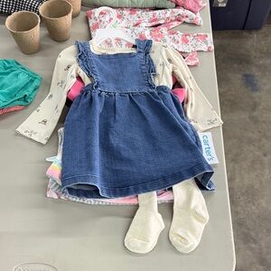 Carter's Denim Jumper with Cream Leggings